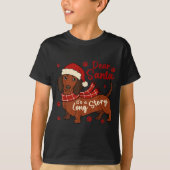Dachshund Dog Dear Santa It's A Long Story Funny C Tシャツ (正面)