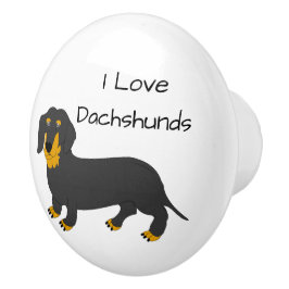 Dachshund Dog Design セラミックノブ