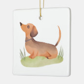 Dachshund Dog | Dog Pet Watercolor セラミックオーナメント (左)