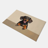 Dachshund Dog Doormat Art ドアマット (アングル)
