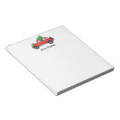 Dachshund Dog Driving Car - Christmas Tree on Top ノートパッド (アングル)