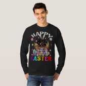Dachshund Dog Happy Easter Bunny Eggs Easter 1 Tシャツ (正面フル)