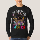 Dachshund Dog Happy Easter Bunny Eggs Easter 1 Tシャツ (正面)