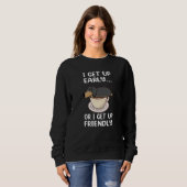 Dachshund Dog I Get Up Early Coffee Funny Puppy Do スウェットシャツ (正面フル)