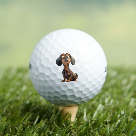 Dachshund Dog Lover Golf Balls ゴルフボール (インサイチュ 木)