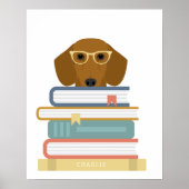 Dachshund Dog Personalized Print ポスター (正面)