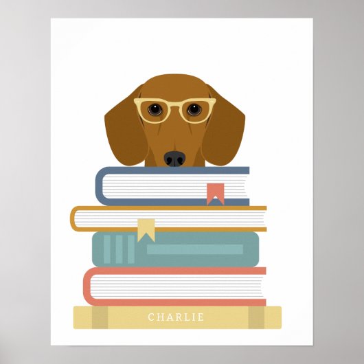 Dachshund Dog Personalized Print ポスター (正面)