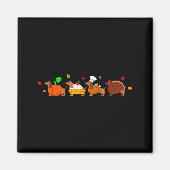 Dachshund Dog Pumpkin E Turkey Thanksgiving マグネット (正面)