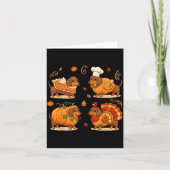 Dachshund Dog Pumpkin E Turkey Thanksgiving Men Wo カード (正面)