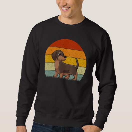 Dachshund Dog  Retro Style Vintage スウェットシャツ (正面)