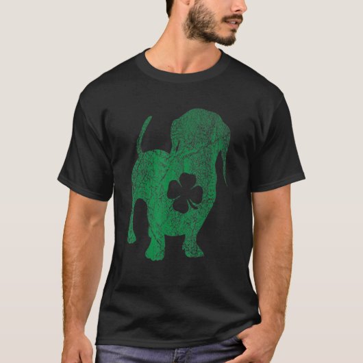 Dachshund Dog Shamrock St Patrick's Day Saint Padd Tシャツ (正面)