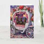 Dachshund Dog Valentine's Day カード (正面)