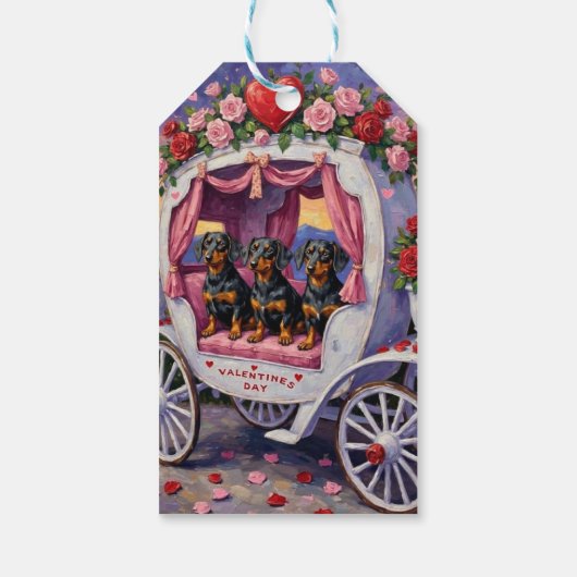 Dachshund Dog Valentine's Day ギフトタグ (裏面)