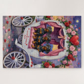 Dachshund Dog Valentine's Day ジグソーパズル (横)