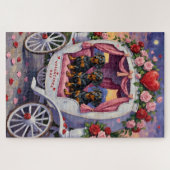 Dachshund Dog Valentine's Day ジグソーパズル (横)