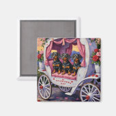 Dachshund Dog Valentine's Day マグネット (正面/裏面)