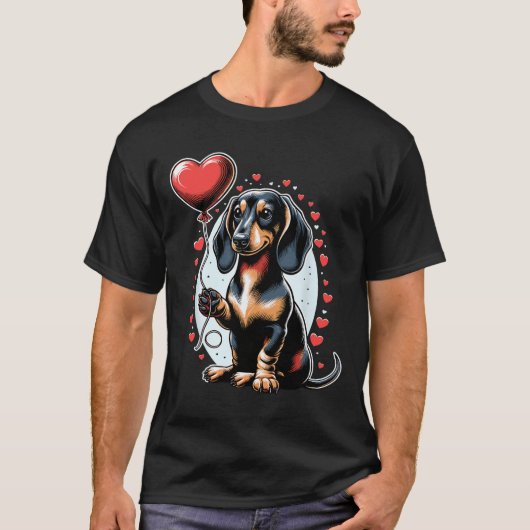 Dachshund Dog Valentine's Day Dog Owner Valentine Tシャツ (正面)