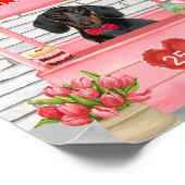 Dachshund Dog Valentine's Day Kissing Booth ポスター (角)