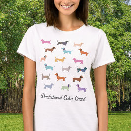 Dachshund Dogsパターンおもしろいカラーチャート Tシャツ
