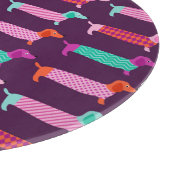 Dachshund Dogs:シームレスかわいいパターン。 カッティングボード (角)