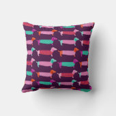 Dachshund Dogs：シームレスかわいいパターン。 クッション (裏面)