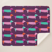 Dachshund Dogs:シームレスかわいいパターン。 シェルパブランケット (正面(横))