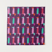 Dachshund Dogs:シームレスかわいいパターン。 タペストリー (正面(横))