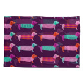 Dachshund Dogs：シームレスかわいいパターン。 枕カバー (裏面)