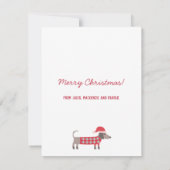 Dachshund Dogs in Christmas Hatsホリデー ノートカード (裏面)
