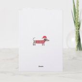Dachshund Dogs in Santa Hats Christmas  ノートカード (裏面)
