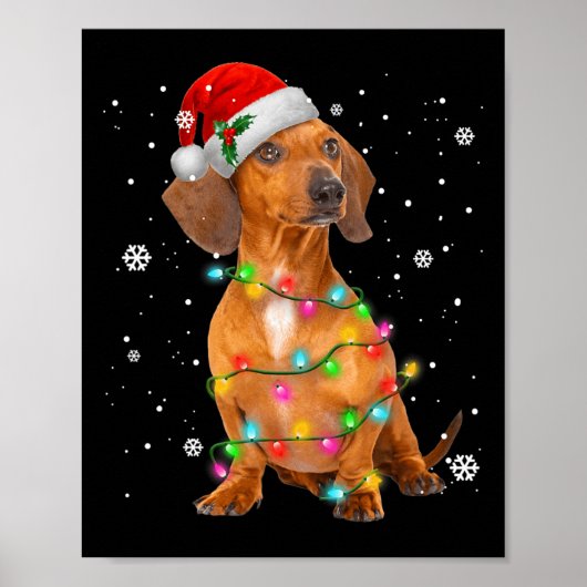 Dachshund Dogs Tree Christmas Xmas Gifts For Pet D ポスター (正面)