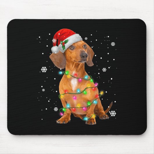 Dachshund Dogs Tree Christmas Xmas Gifts For Pet D マウスパッド (正面)
