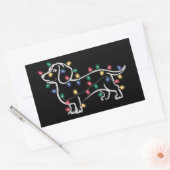 Dachshund Dogs Tree Christmas Xmas Pet Dog  長方形シール (封筒)