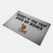 Dachshund doormat – 私のWiener上の旅 ドアマット (アングル)