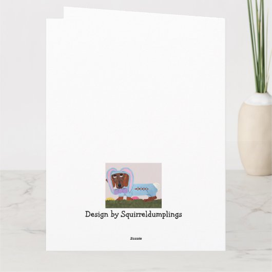 Dachshund Easter Bunny カード (裏面)