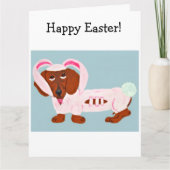 Dachshund Easter Bunny カード (正面)