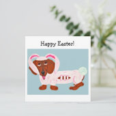 Dachshund Easter Bunny カード (スタンド正面)