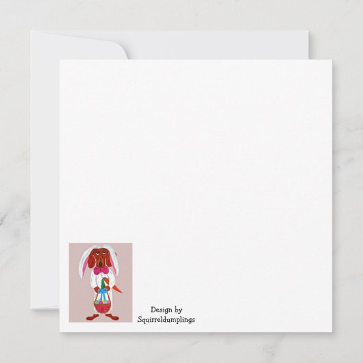Dachshund Easter Bunny カード (裏面)