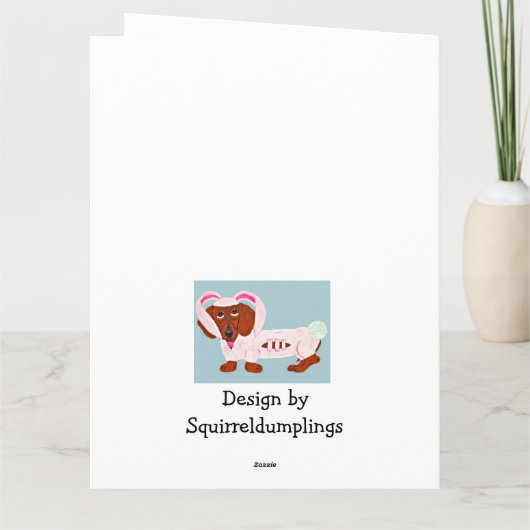 Dachshund Easter Bunny カード (裏面)