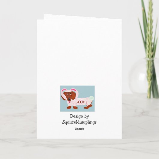 Dachshund Easter Bunny シーズンカード (裏面)