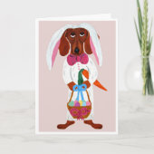 Dachshund Easter Bunny シーズンカード (正面)