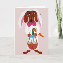 Dachshund Easter Bunny シーズンカード