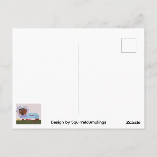 Dachshund Easter Bunny ポストカード (裏面)