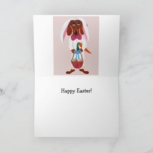 Dachshund Easter Bunny Card カード (内部)