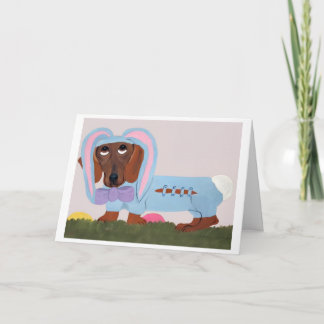 Dachshund Easter Bunny Card カード