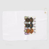 Dachshund Easter T-Shirt ゴルフタオル (横)