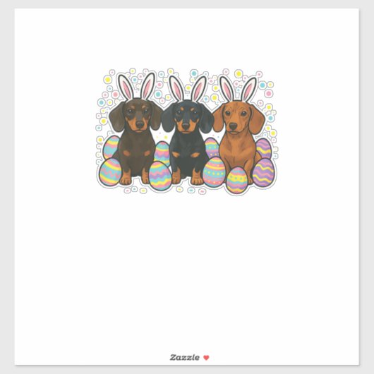 Dachshund Easter T-Shirt シール (シート)