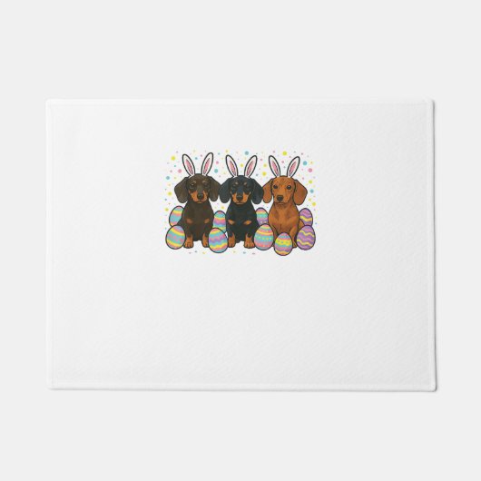 Dachshund Easter T-Shirt ドアマット (正面)