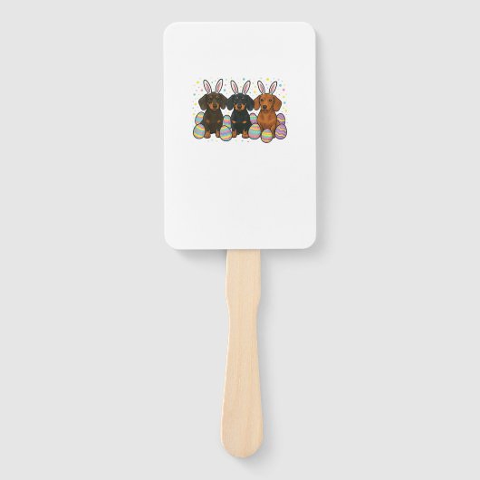 Dachshund Easter T-Shirt ハンドファン (正面)