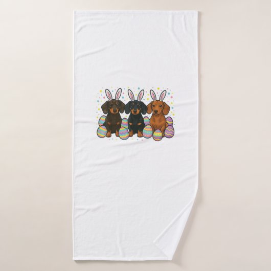 Dachshund Easter T-Shirt バスタオル (バスタオル)